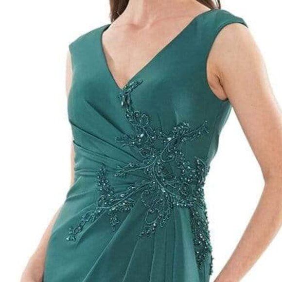 NWT Marsoni by Colors MV1148 Faille Evening Gown Green Size 10 - Picture 3 of 7